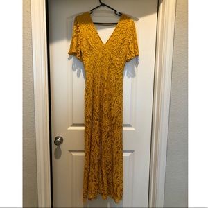 Altar’d State yellow lace maxi dress